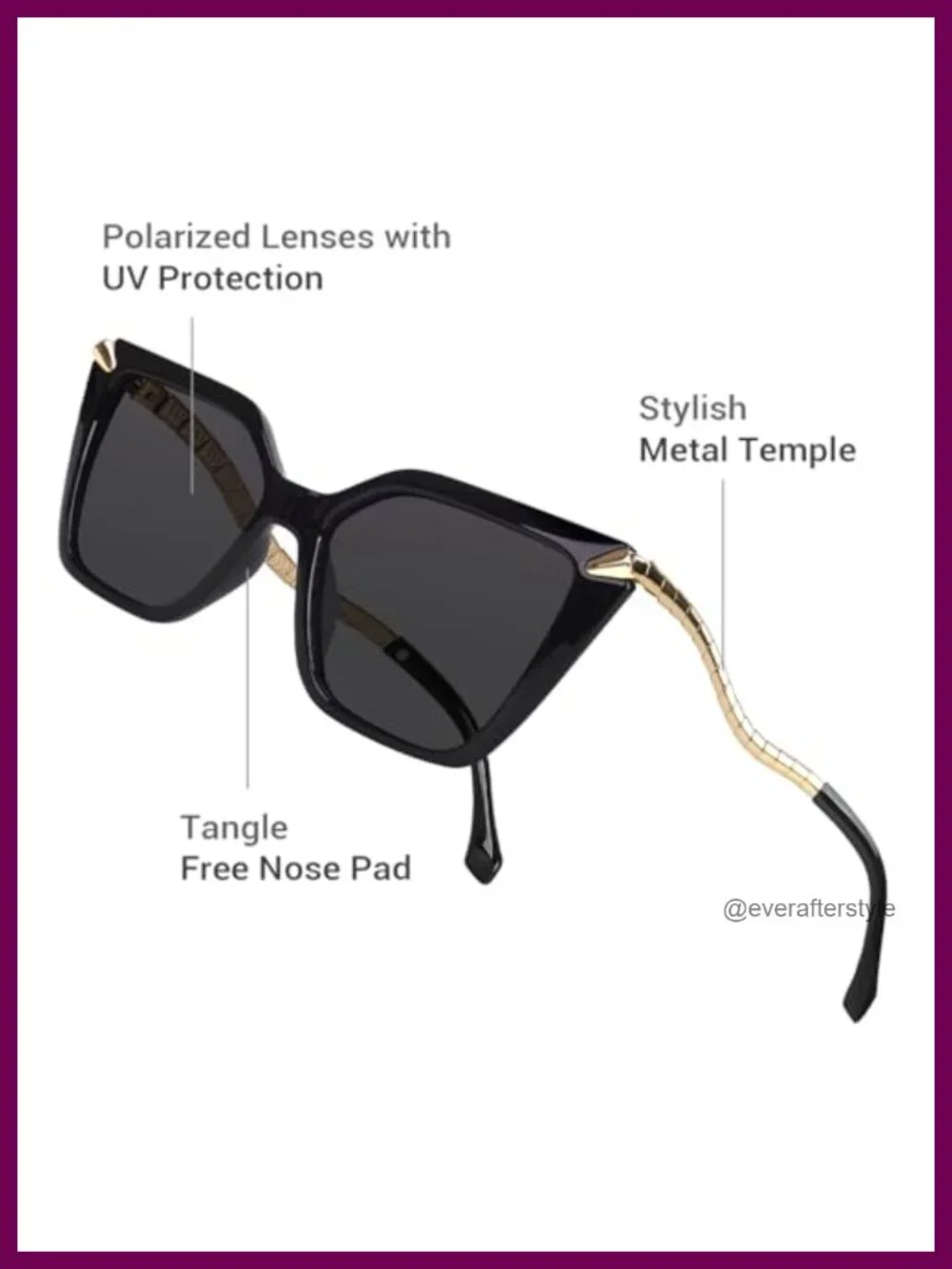 Oversized Square Polarized Sunglasses for Women UV400 Protection